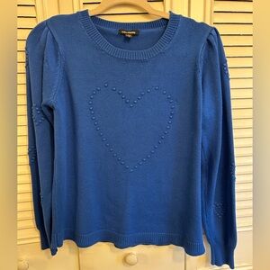 Cocobleu Royal Blue Heart Knit Sweater